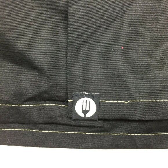 Chef Works Mens Black Button Up Shirt Black Green Chest Pocket Size L Lg Large - Picture 4 of 7